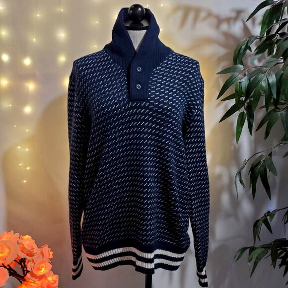 American Eagle Outfitters Sweaters - American Eagle Outfitters Women's M Wool Blend Navy Blue Knit Shawl Neck Sweater
